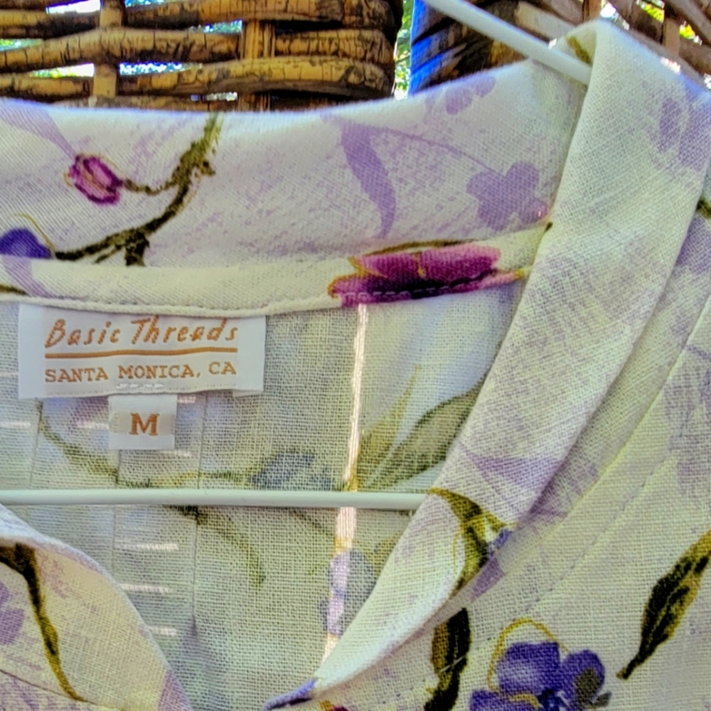 Floral Linen Shirt by Basic Threads - Picture 10 of 16